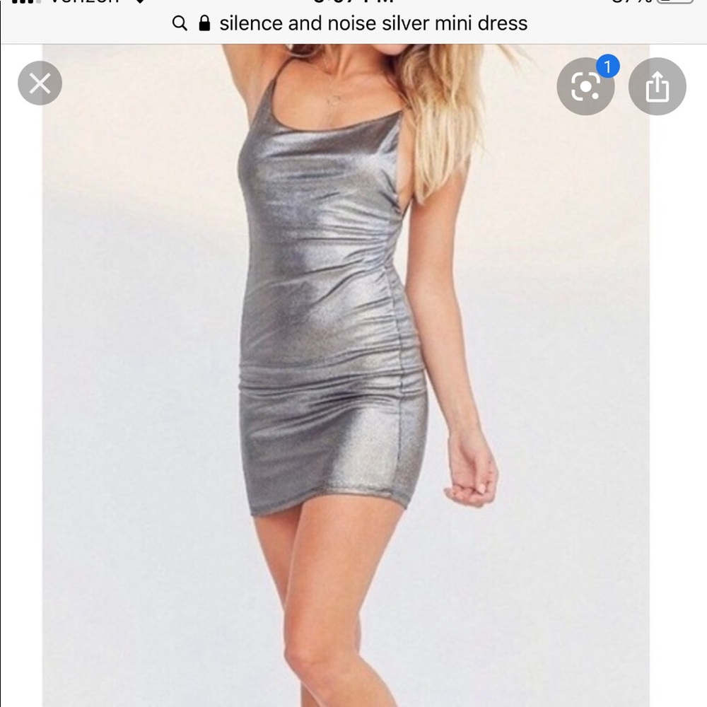 Silence + Noise Urban Outfitters Silver mini dress